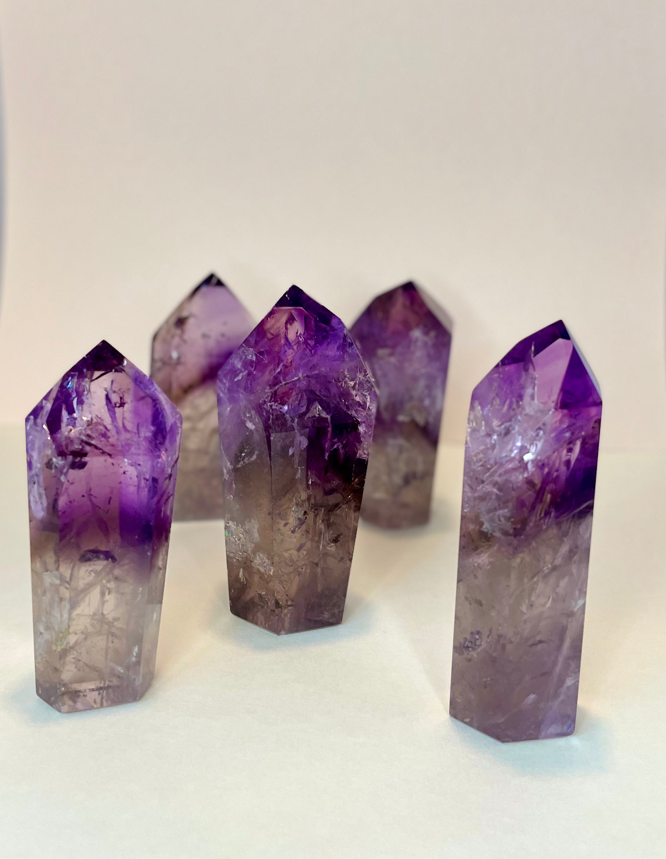 Amethyst and Smoky Quartz Tower