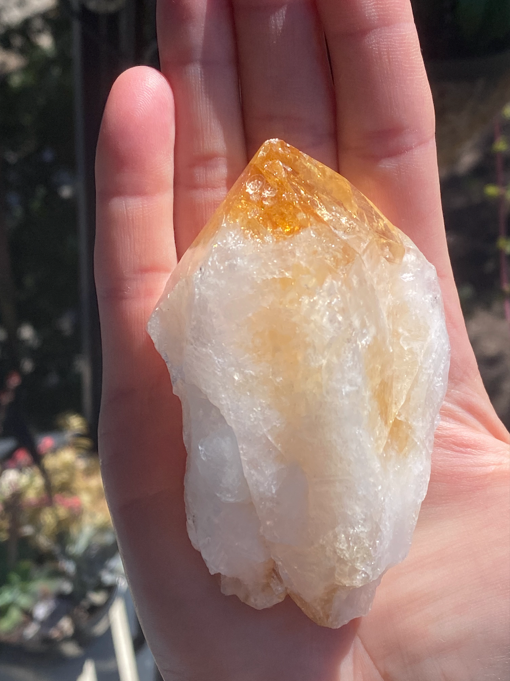 Citrine Raw Point - Large with Rainbow, AAA grade