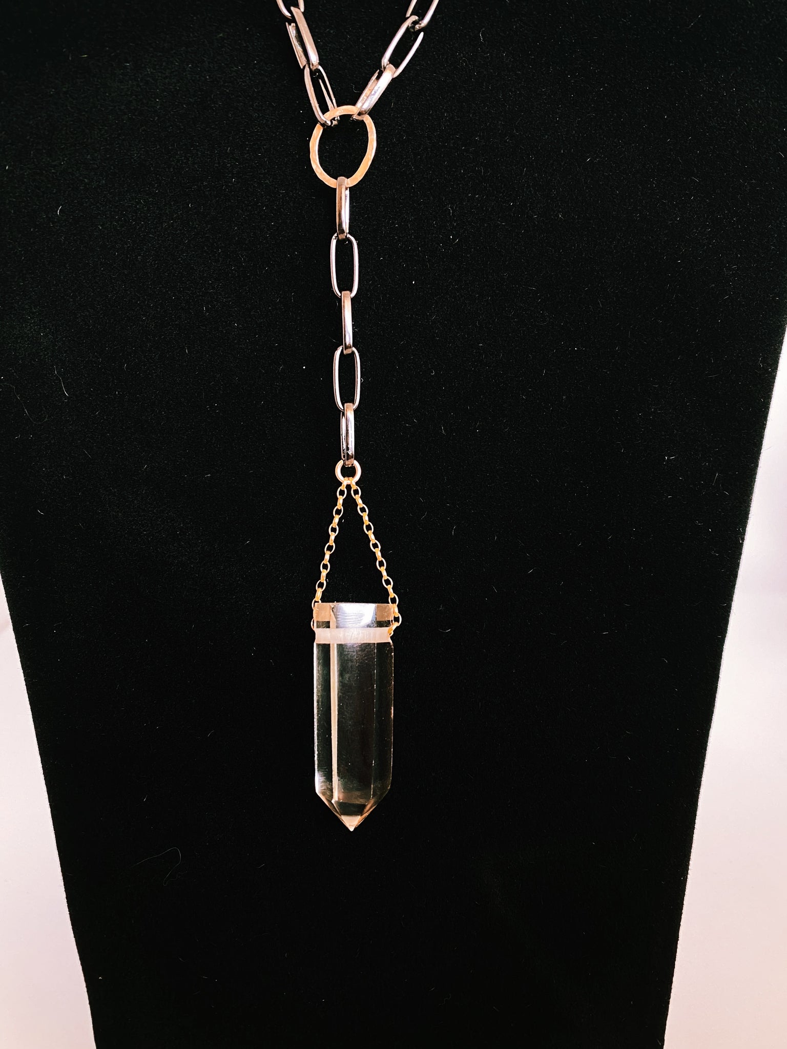 Citrine Pendant with Gun Metal Platted Brass